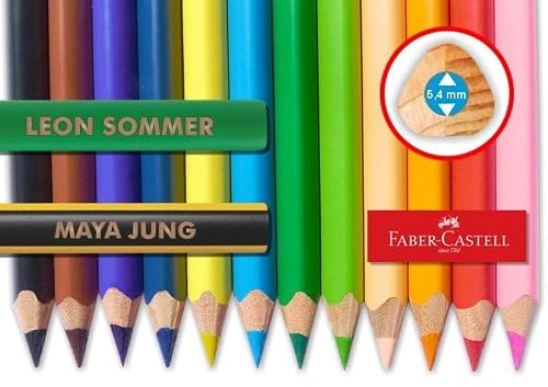12 Jumbo Dreikant Farbstifte und 6 Bleistifte personalisiert mit Namen