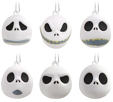 Hallmark Disney Tim Burton's The Nightmare Before Christmas Jack Skellington Heads - Adornos navideños en Miniatura, Juego de 6