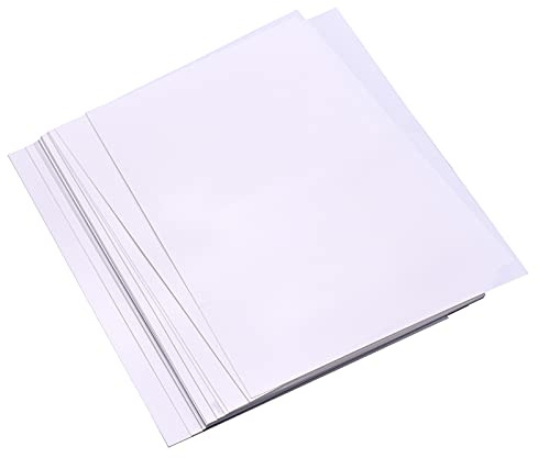 TOUFA Bedruckbare Schrumpffolien,25 Blatt Weiß Druckbare Schrumpffolien Kit Schrumpfkunstpapier Papier Schrumpffolien können für Tintenstrahldrucker für DIY-Anhänger Ohrringe Schlüsselanhänger