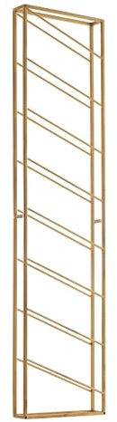 Wohnling Weinregal Wand Metall Gold 36x150x8 cm Groß für 8 Flaschen, Design Wandregal für die Küche, Flaschenregal Hängend Schmal Wandmontage