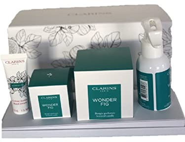 Clarins 4 Stück Home Fragrance Collection Wonder Fig Home Kerze Handcreme