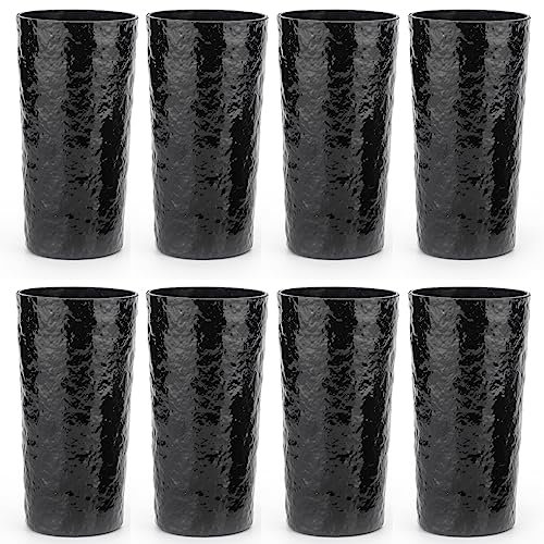 KX-WARE 18-ounce Acrylic Highball Glasses Plastic Tumbler, set of 8 Black