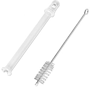 DEKAROX Tubo de aspiración de leche 101 mm + cepillo de limpieza para DeLonghi 5313226701 para cafeteras automáticas como EN520 Nespresso Latissima