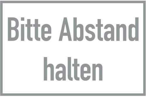 Dreifke® Aufkleber Hinweisschild für Glas, Bitte Abstand halten, 200 x 300 mm, Folie, Folie selbstklebend 1 Stk.