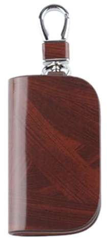 Faraday Pouch for Car Keys, Fashionable Wood Grain Car Key Signal Blocking Bag for Car, Automotive Remote Keychain Tightly Fitted Blocker Bag for Car Safety Protector (Cowhide)