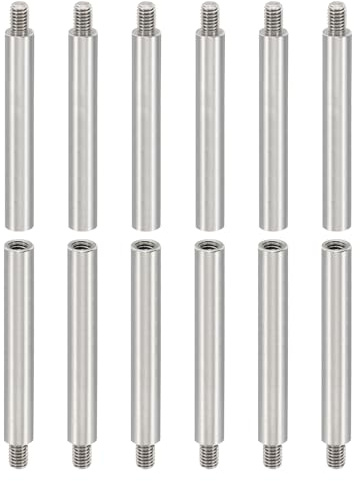 PATIKIL 12 Stück M4 Abstandshalter, M4 45+6mm Distanzhülsen Edelstahl Gewindeabstandshalter Schrauben-Set 4mm ID 6mm OD Metrische männliche weibliche Gewindeadapter für Leiterplatte