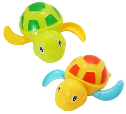 SJMR Wind-Up Bath Toys – 4PCS Floating Turtle & Penguin Set for Toddlers, Babies & Kids – Fun Bathtub & Pool Toys for Boys and Girls (2 Turtles + 2 Penguins)