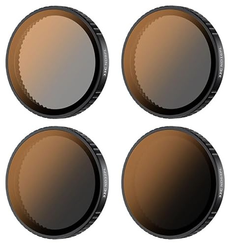 JJC 4 Pack ND/PL Filter Compatible with DJI Osmo Action 5 Pro 4 3 Camera | ND8/PL ND16/PL ND32/PL ND64/PL Multi Coated Neutral Density ND Circular Polarizer CPL Filters Action 5 Pro Accessories