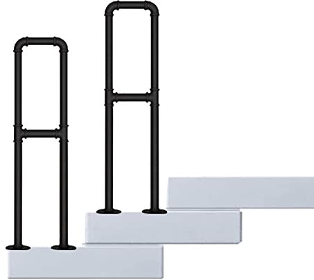 Pasamanos para escaleras, juego de barandilla exterior con fijación al suelo para escalones terraza y entrada