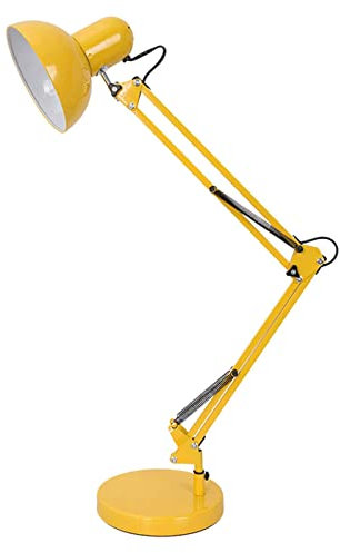 Adjustable Swing Arm LED Desk Lamp with Eye Protection Metal Table Lamp for Reading Study Work and Office Modern Architect Lamp with E27 Bulb Bedside Nightstand and Crafts Lighting
