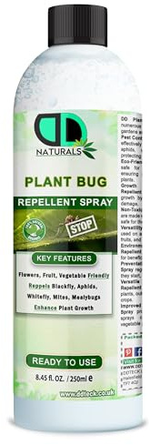 100% Natural Plant Bug Repellent Spray – Ready to Use, Effective Against Blackfly, Aphids, Whitefly, Mites & Mealybugs – Enhances Plant Growth for Flowers, Fruits, Vegetables (250ml)
