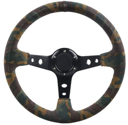 Volante Desplazado,Volante Coche Volante de Carreras de Gamuza, Profundidad del Volante: 92 mm, diámetro: 350 mm.