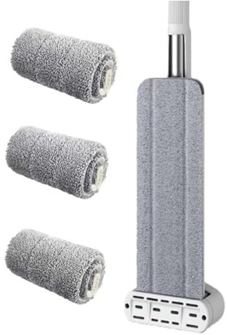 Wrtysully Trapeador Plano, Trapeador de Limpieza de Pisos con Autoescurrido y Manos - Trapeador de Microfibra para Pisos, Trapeador Sin Lavado una Mano