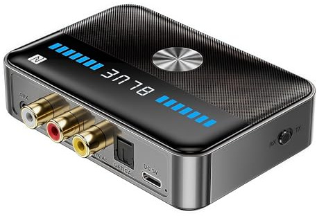 Adaptateur Bluetooth 5.3, Adaptateur Audio Bluetooth 3 En 1, Adaptateur Bluetooth Aux/Rca 3,5 Mm, Émetteur-Récepteur Bluetooth Nfc Compatible Mp3/Wav/Wma/Ape/Flac/M4a/Alac/Amr Pour 2 Casques, Tv, Pc