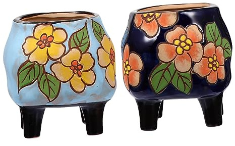 Toddmomy 2 Piezas Maceta Decorativa para Suculentas Color Aleatorio para Interior y Exterior Color Aleatorio