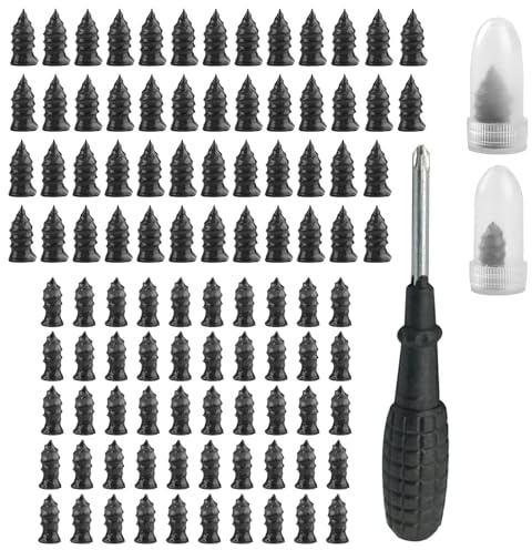 Tkxjry 100 stycken vakuum däck reparation spikar, vakuum däck reparation naglar, med skruvmejsel 2 storlekar däck spikar, däck reparation spik, för bil, bil, bil, SUV, lastbil, husvagn, cykel