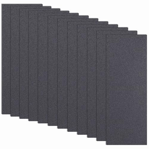 Epehio 12 piezas de papel de lija de grano 2000, papel de lija húmedo y seco para coches, paredes de metal, plástico, madera, hojas de papel de lija de grano fino de 9 x 3.6 pulgadas para pulido