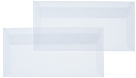 50 Briefumschläge Weiß - Transparent Din lang 11 x 22 cm mit Haftstreifen, Grammatur 90 g/m²
