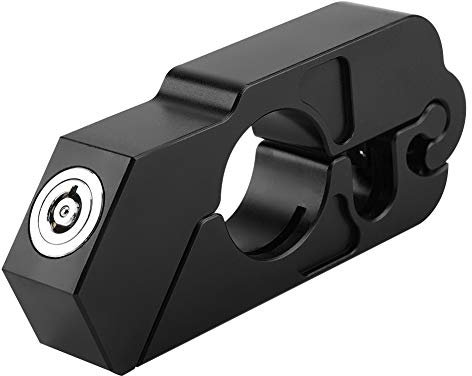 Madezz Motorrad Lenker Bremshebelschloss, Universal CNC Aluminiumlegierung Diebstahlsicherungen Fahrzeugsicherheit(Schwarz)