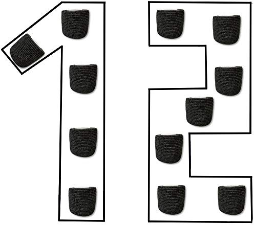 12er-Set Verbandsmaterial Selbsthaftend - Haftbandage 5cm x 4,5m | Wundverband Steril Wasserfest - Tierbandage Elastisch (Schwarz) - Premium Verbandsmaterial-Kompressen