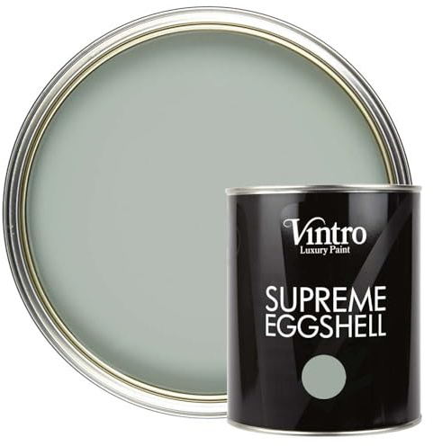 Vintro Paint | Satin Furniture Paint | Green-Blue | Wood | Trim | Metal | Eggshell Finish | 1 Litre (Duck Egg)