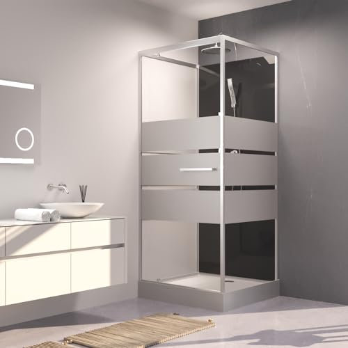 MARWELL Komplettdusche Fertigdusche Dusy 90 x 90 x 225 cm - komplett Set inkl. Duschwanne und Armatur - Eckdusche mit Fronteinstieg