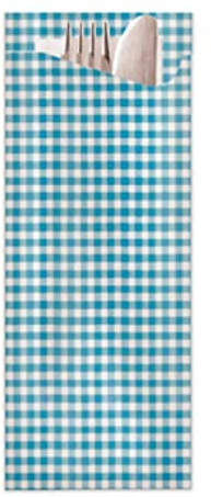 Pochette à couverts ELAG-Pochetta FIT PicNic Bleu 350 pièces par boîte- 85 x 190 mm – serviette inclus-P-FIT270