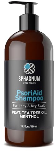 Sphagnum Botanicals Champú para Psoriasis y Dermatitis Seborreica | Turba, árbol de té y mentol alivian el picor del cuero cabelludo. Sin alquitrán de hulla ni sulfatos, calma la caspa