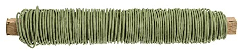 GLOREX 6 1280 224 - Alambre de papel en espiral de 08 mm 22 m de longitud verde para confeccionar y atar arreglos florales y coronas de flores