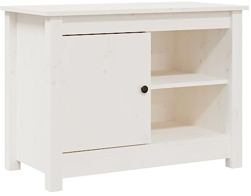 vidaXL TV Schrank Lowboard TV Möbel Tisch Board Sideboard Fernsehschrank Fernsehtisch HiFi-Schrank Weiß 70x36,5x52cm Massivholz Kiefer