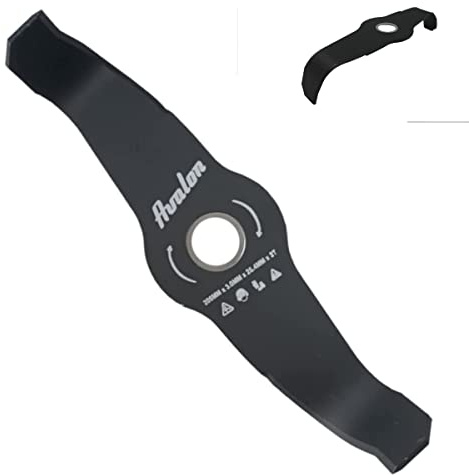 Avalon - Disco Curvado de 2 Puntas para Desbrozadora (300 x 3,0 mm), Cuchilla para Cortar principalmente Tallos Leñosos y Maleza Resistente