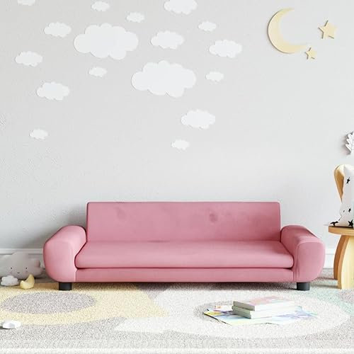 Homgoday Kindersofa Kindercouch Msinisofa Kindersessel Kindersofa Sofa Sessel Sitzmöbel Kinder Sofa für Kinderzimmer Kindermöbel Rosa 100x54x33 cm Samt