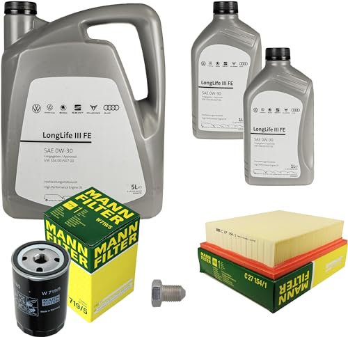 Inspektionspaket Wartungspaket Filterset mit 7 L 0W-30 Motoröl LongLife 3 FE, Ölfilter Luftfilter Ölablassschraube