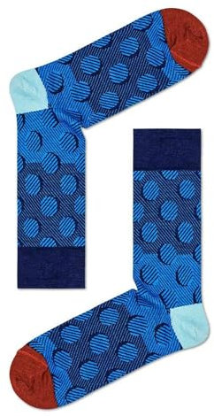 Happy Socks Unisex Dressed Big Thin Wool Crew Socken Größe 43-46 Blau Kompressionsstrümpfe mit Streifen, bunt