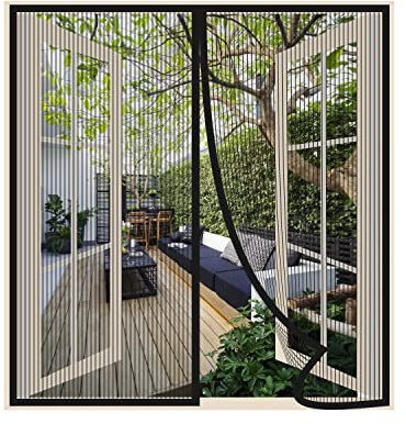 Risareyi Magnet Fliegengitter Fenster Ohne Bohren 160x130cm, Schwarz | Langlebig Moskitonetz Fliegengitter Balkontür Insektenschutz Tür, Automatische Schließung, 2cm Klettband, Nicht Kürzbar