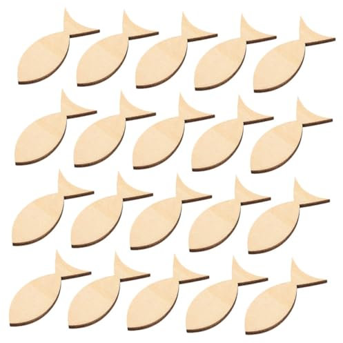 FUNOMOCYA 50stücke Teiliges Unvollendete Holzscheiben in Fischform Naturfarbene Holzfische Zum Bemalen Und Basteln Diy Holzdekoration Für Party Heim Und Kreative Handwerksprojekte
