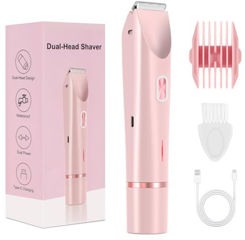 Brigin Afeitadora Mujer,2 en 1 Upgrade Profesional Rasuradora Mujer con estación recargable USB,Afeitadora Eléctrica para Sin Dolor