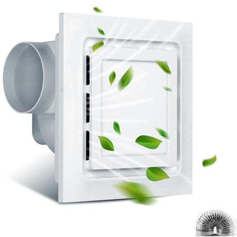 TOYOUSEA Bathroom Exhaust Fan with Light Ultra Quiet Ventilation Fan Combo 1.0 Sone 145CFM (12 Panel 10x10 Mount)