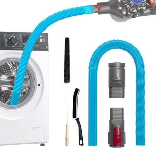 Dryer Lint Vacuum Attachment Kit for Dyson V15 V12 V11 V10 V8 V7 Gen5 V6 DC58 DC59 Dryer Vent Cleaner Kit, Including Dryer Lint Brush and Hard Bristle Crevice Cleaning Brush.