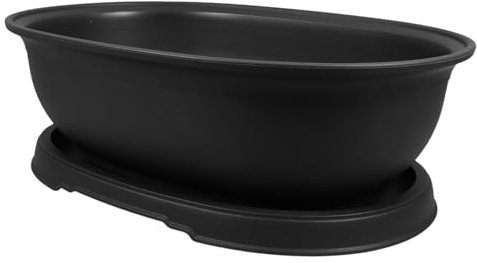 INOOMP Ovaler Kunststoff Pflanztopf Für Garten Sukkulenten Bonsai Mit Untersetzer Zum Auffangen Von Wasser Für Balkon