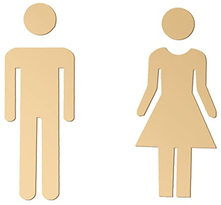 VDCVADKYE Segno della Toilette, Segno del Bagno, Set di Statuette Decorative for insegne da Bagno in Ottone for Uomo e Donna, insegne Moderne for Toilette, insegne for bagni aziendali, Altezza 18 cm