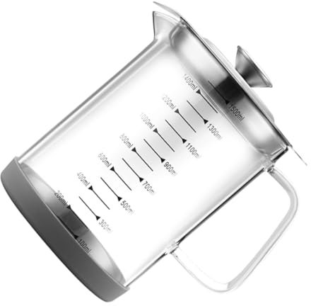 CIYODO Transparenter Glas Ölfilterbehälter Mit Sieb Und Deckel Ergonomischer Griff Fettfilternd Auslaufsicher Multifunktionaler Küchenölabscheider Für Sichere Aufbewahrung Und Einfaches k