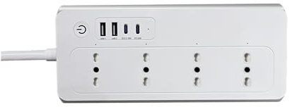 Presa di corrente intelligente WiFi con ricarica rapida di UseLink, compatibile con Alexa e Google Home, controllo vocale, 4 prese di corrente CA controllabili singolarmente tramite app mobile