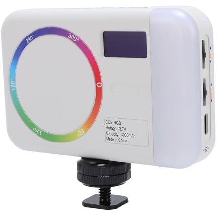 RGB Video Light, 360° Full Color Portable LED Camera Light 2500-9000K Dimmable, 3000mAh Rechargeable Smartphones DSLR Lighting for Vlogging Photography Live Streaming