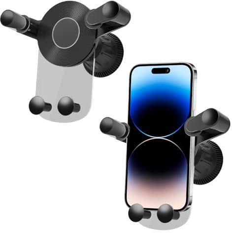 Homirty 2PCS Soporte Movil Coche,Doble Gancho Metálico,Estable y Robusto, Ajustable a 360 Grados, Suporte Telemovel Carro Universales para Smartphones