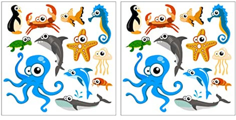 DOITOOL 2 Stücke Aufkleber Marine Aufkleber Shark Whale Octopus Pvc Jungen Und Mädchen Zimmer