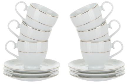 KASANOVA SET DI 6 TAZZE DA CAFFÈ STRIPPY ORO CON TAZZA