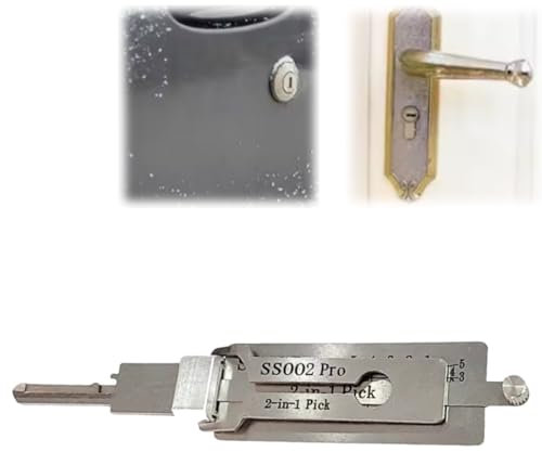 SS002 Pro Lock Pick Tool,Stainless Steel Key Decoder,2 in 1 Pi/ck and Decoder Tools for S-Groove Door Loc/k,Lo-ck Pick/ing and K/ey Reader,Lo/ck Pick-ing Kit,Master Ke/y Deco/der