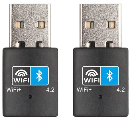Dxoniislh 2X USB Wifi Bluetooth-Compatible Adapter V4.2 Wireless Network Card Wifi Antenna Transmitter PC Lan Internet Receiver