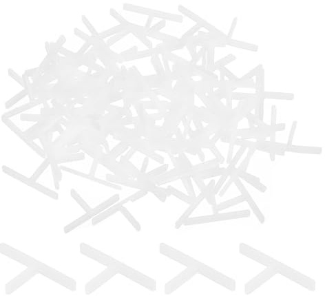 QUARKZMAN 800Pcs Separadores De Plástico En Forma De T Para Baldosas De Pared Y Suelo Herramientas De Albañilería 1.5mm 1/16 Separadores Para Instalación De Baldosas Cerámicas, Blanco